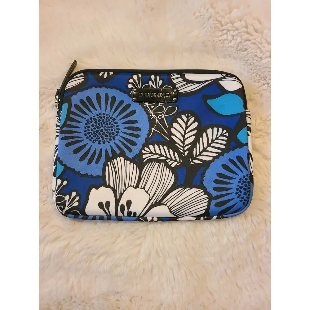 Vera Bradley soft shell Neoprene Blue Tablet/Ipad case 10x8in